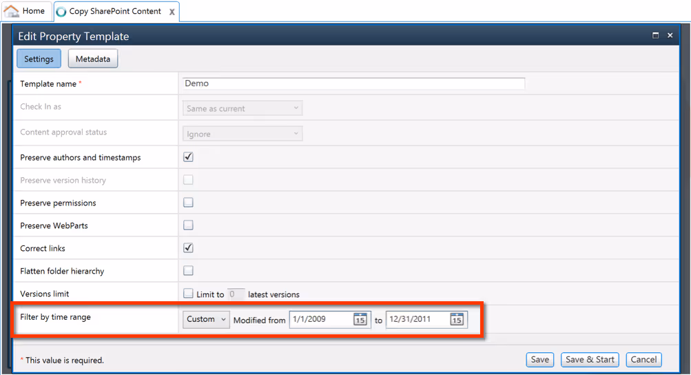 Sharegate SharePoint Migration Filter Content