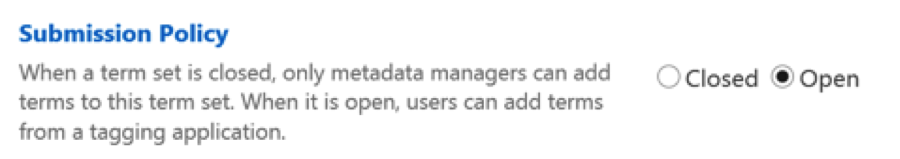 SharePoint Term Store Submission Policy Sharegate