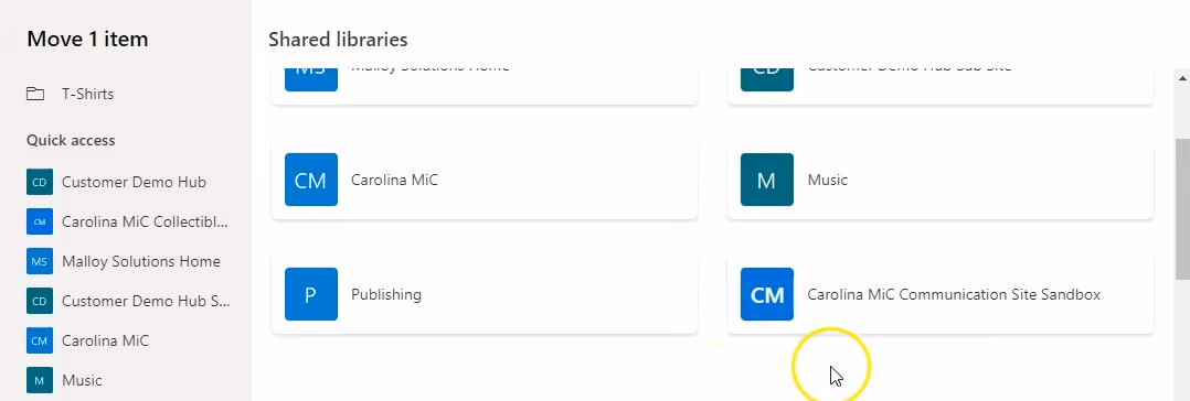 Sharepoint Document Library Move Files