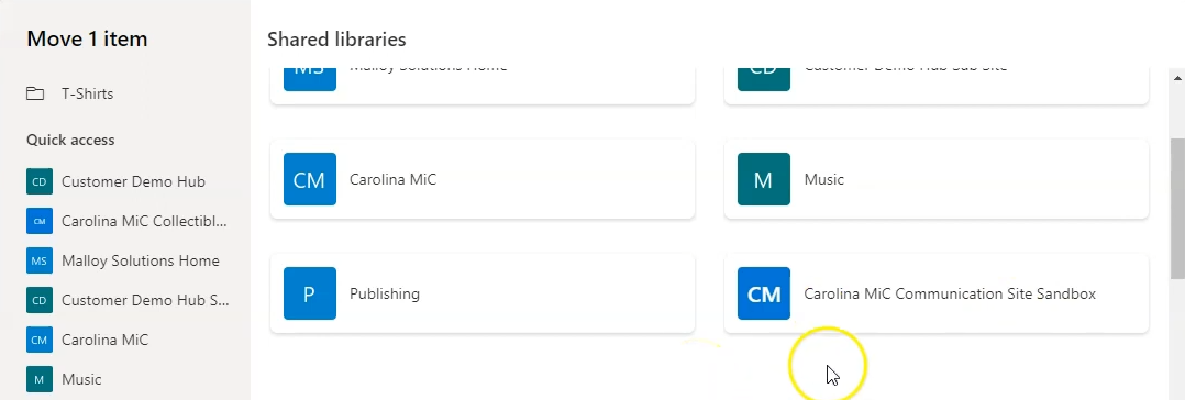Sharepoint Document Library Move Files