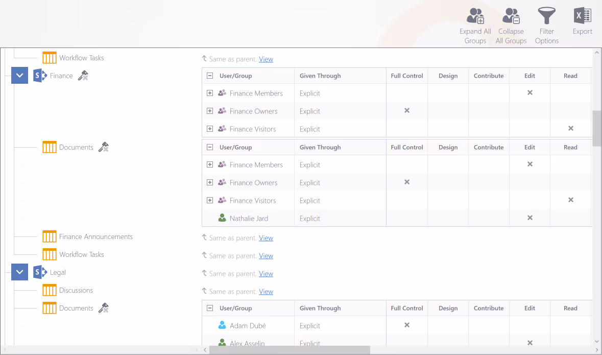 Show Specific SharePoint Users & Groups Permissions