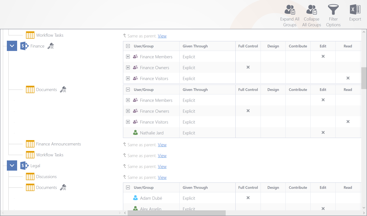 Show Specific SharePoint Users & Groups Permissions