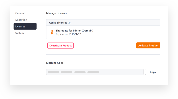 Deactivate Sharegate License
