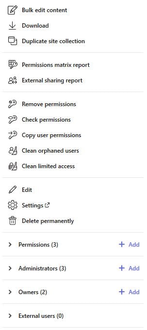 SharePoint permission groups and users management: ShareGate Management public quick actions detail
