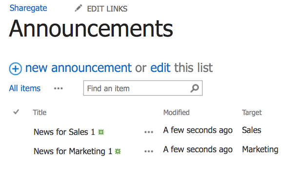 Target content SharePoint filter search