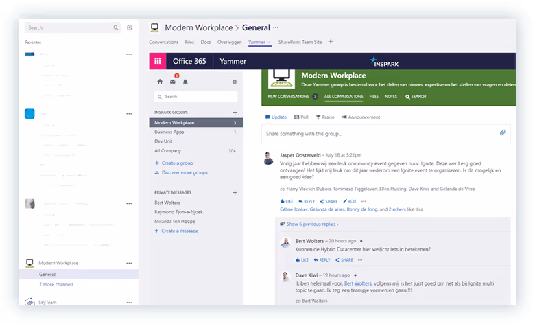 Microsoft Teams and Yammer integration