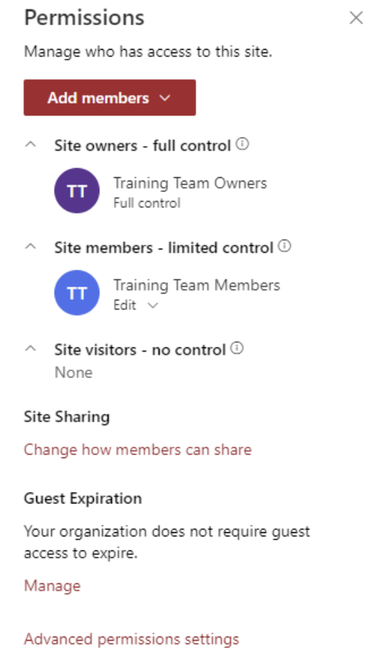 Site Permissions