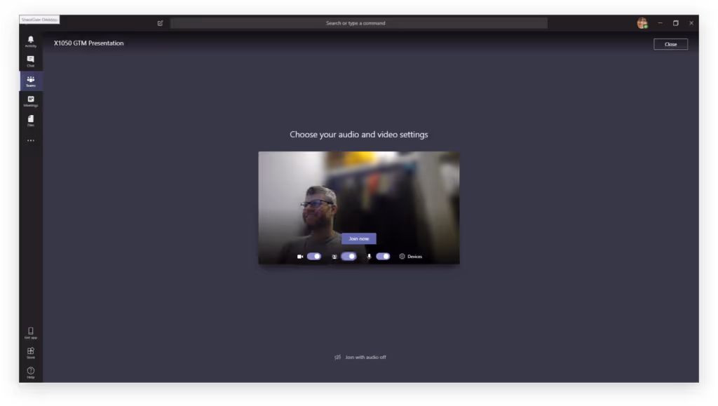 Video chat in Teams