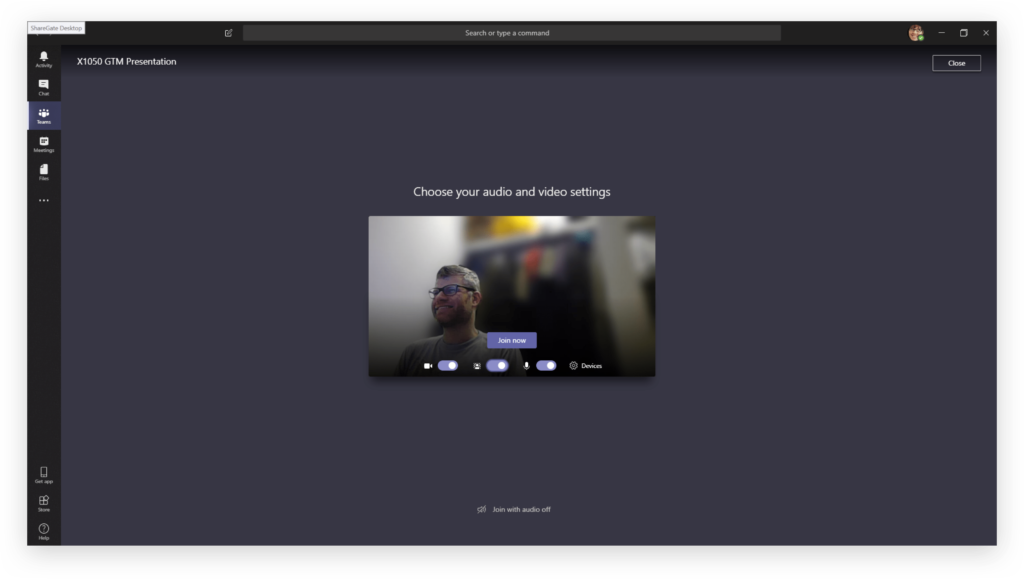 Video chat in Teams