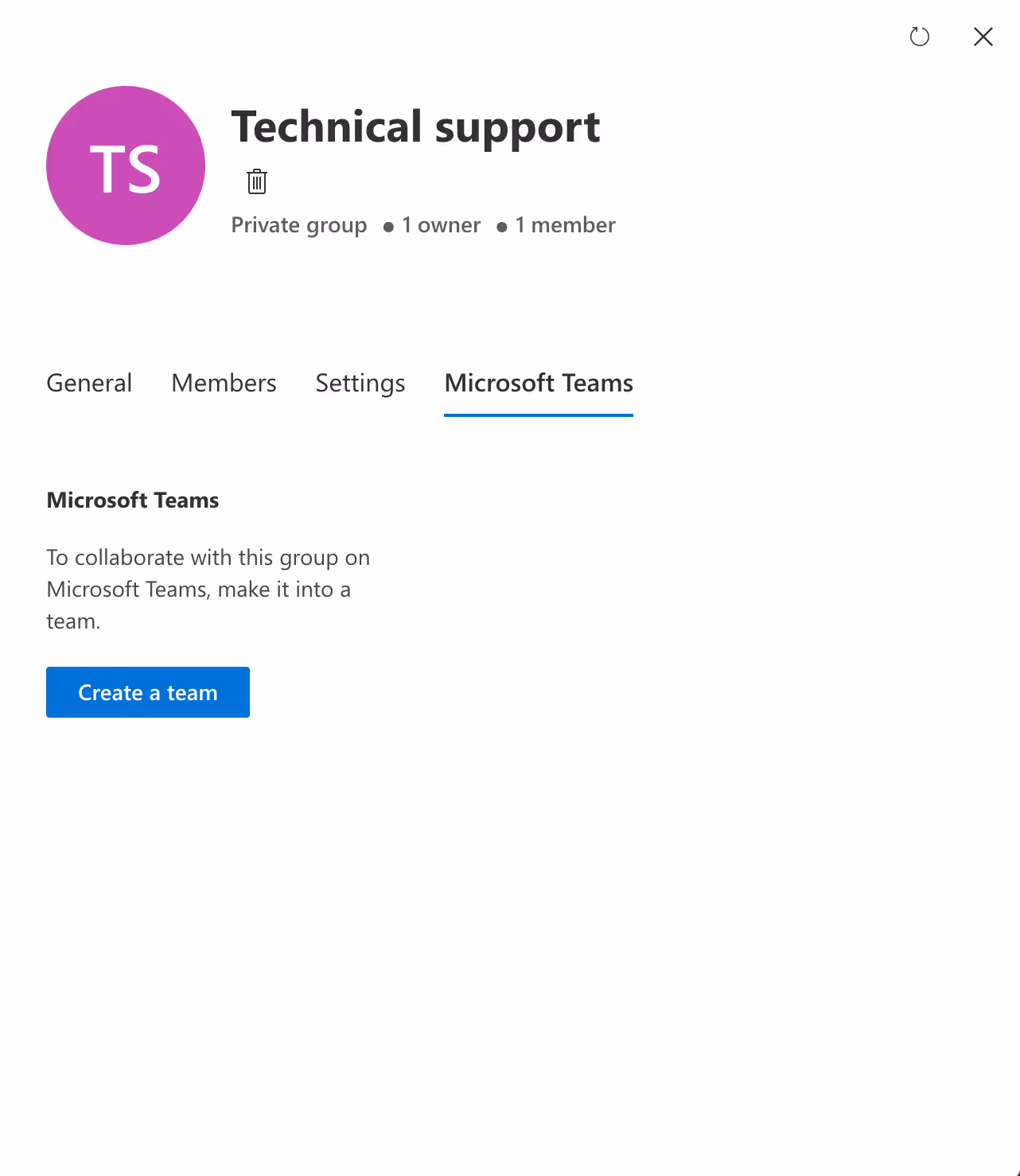 Create a new Microsoft Team