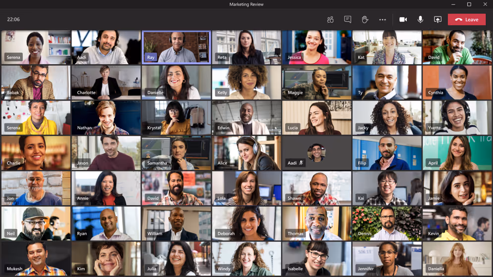 Screenshot of larger gallery view in Teams.