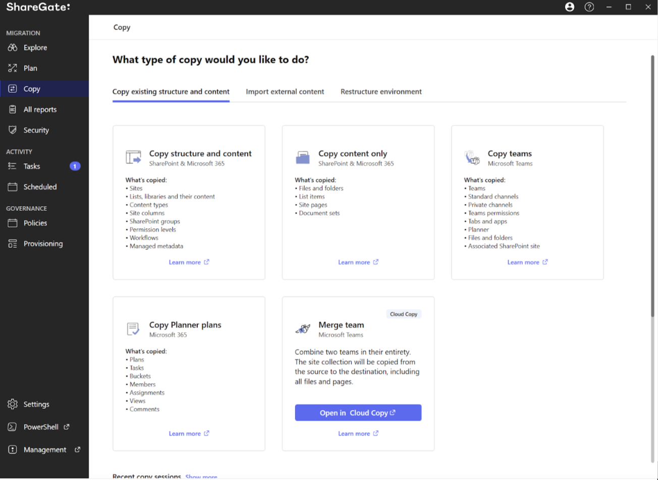 Copy Options