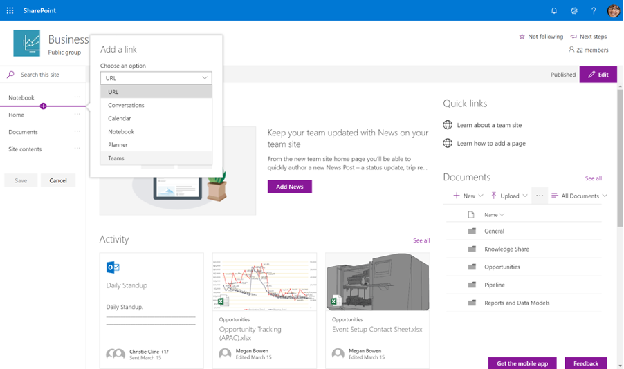 Find Microsoft Teams teams in your SharePoint team site