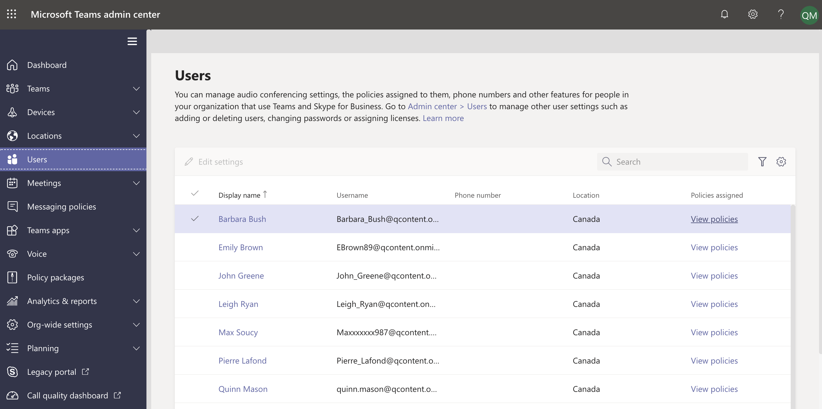 Assign policies to individual users.