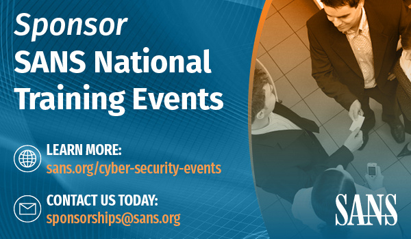 Sponsor SANS National Training Events