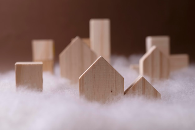 Foto gratuita concepto de contaminación con casas asfixiadas.