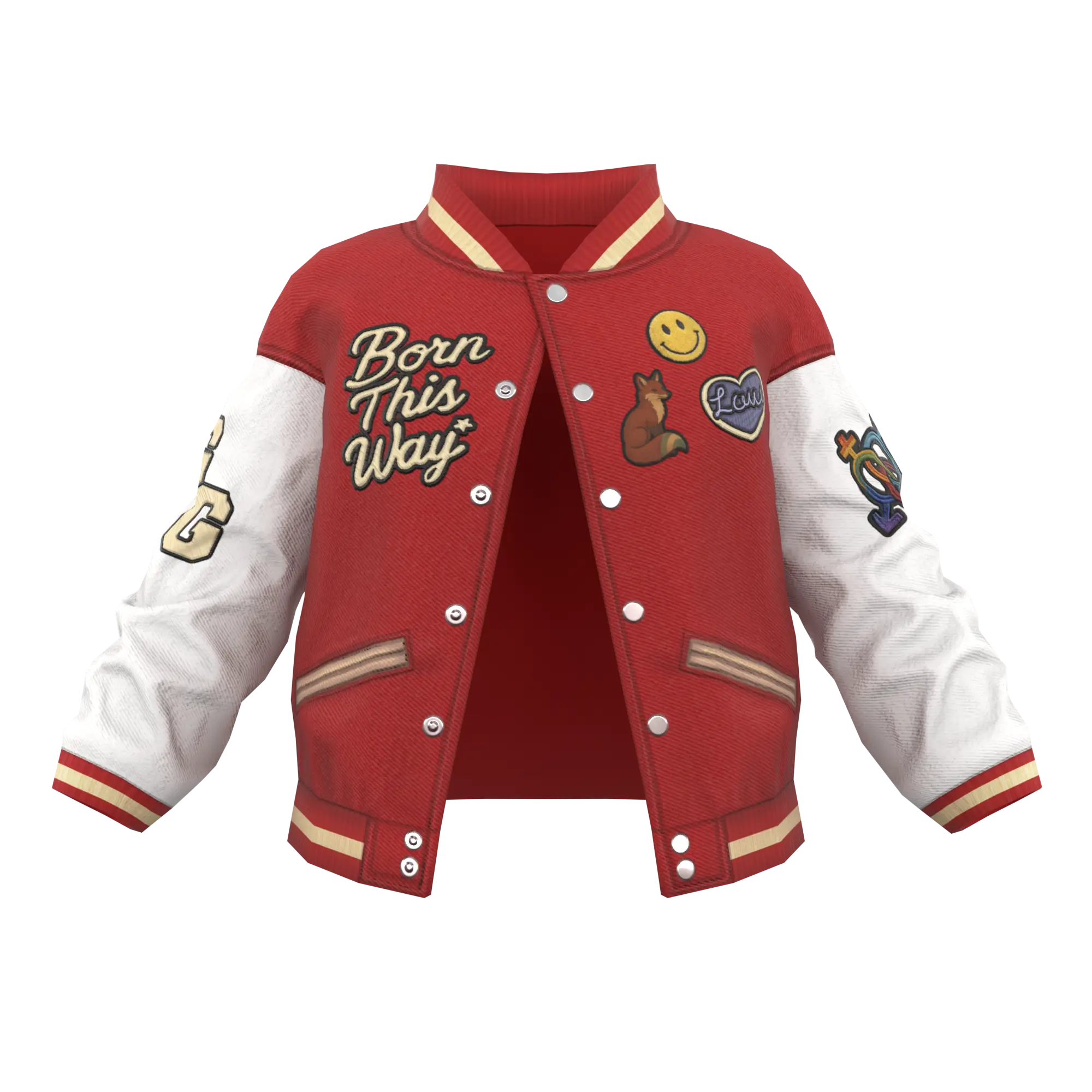 Blueberry | Varsity Jacket | white