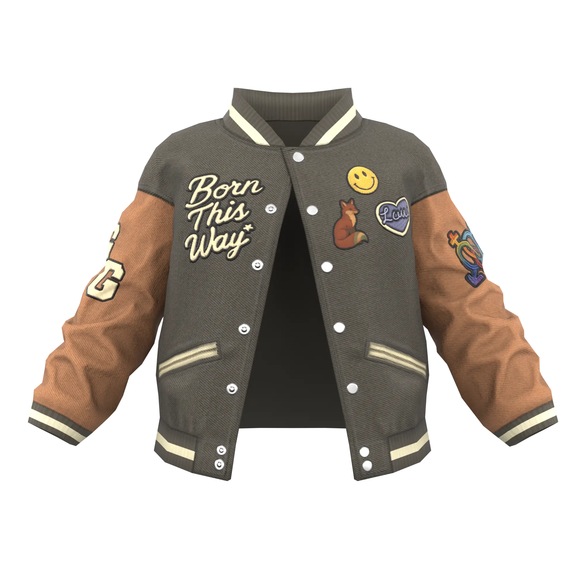 Blueberry | Varsity Jacket | white