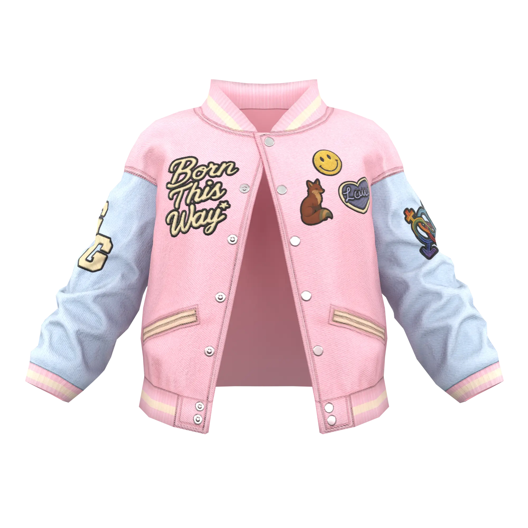 Blueberry | Varsity Jacket | white