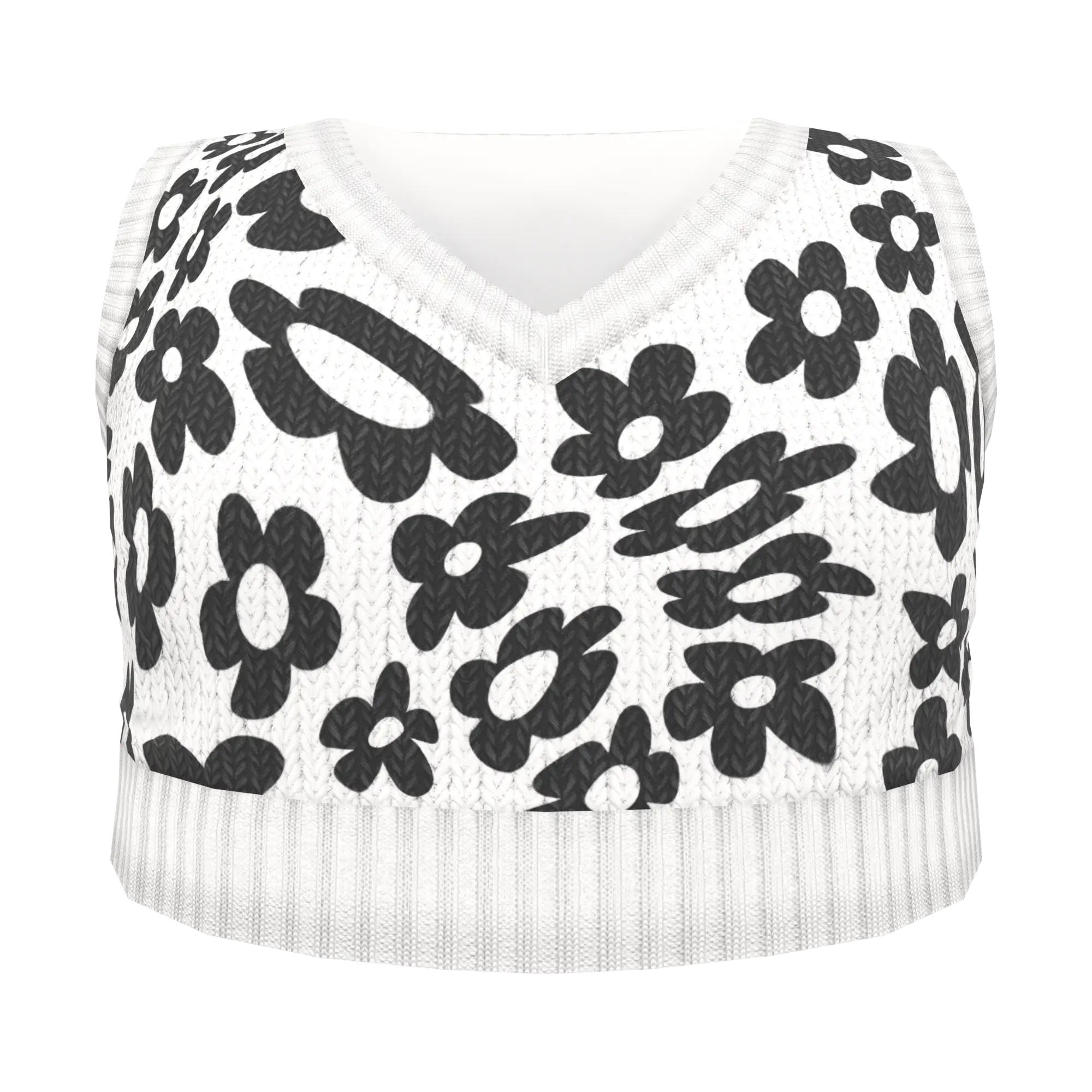 Blueberry | V-Neck Knit Vest | yellow