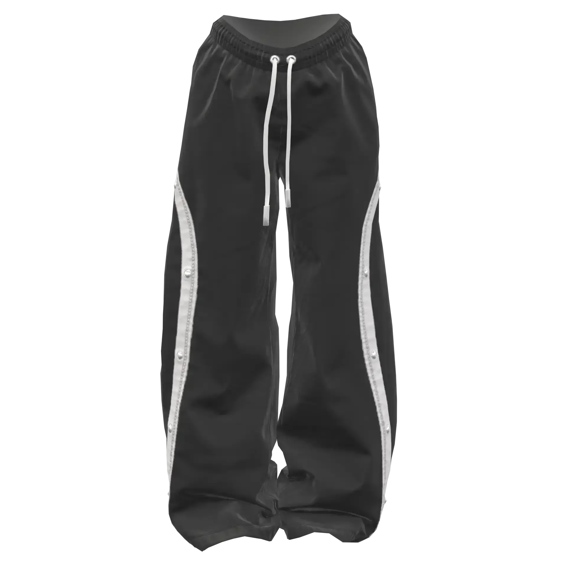 Blueberry | Bunni Club Baggy Striped Track Suit Pants | Black