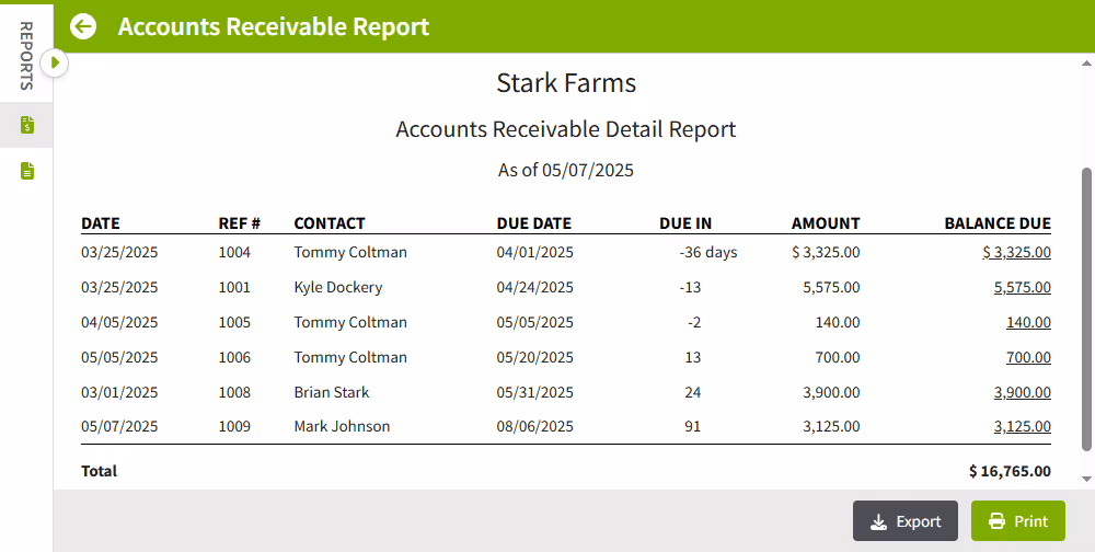 Accounts Receivable Report is now available in Traction Ag