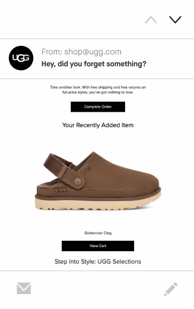 ugg email example