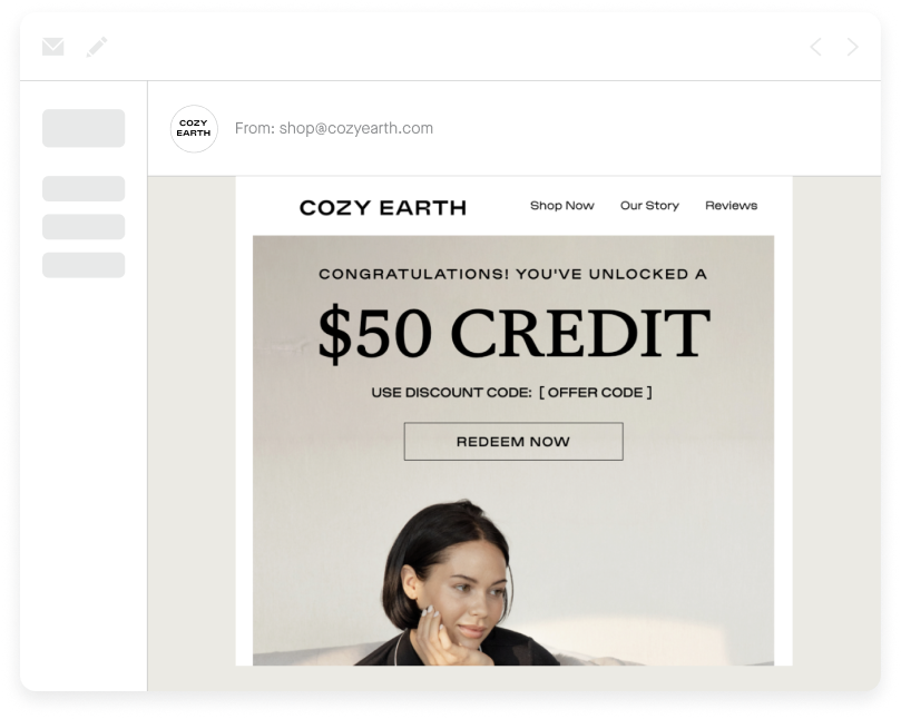 cozy earth email example