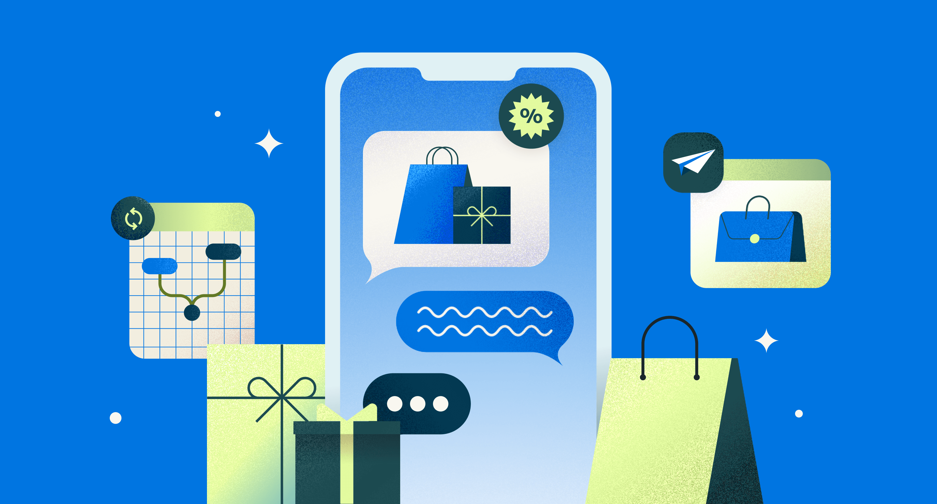 phone with holiday gifts