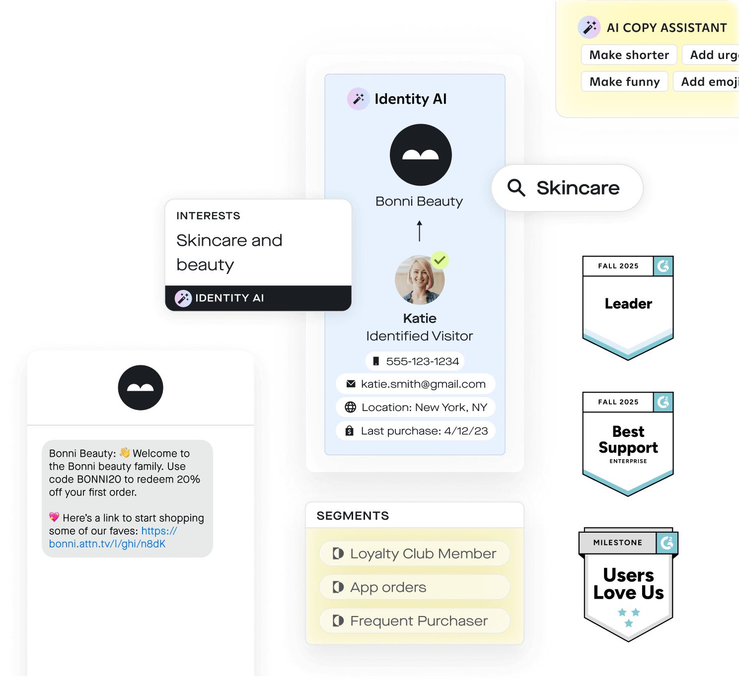 attentive UI, examples and awards