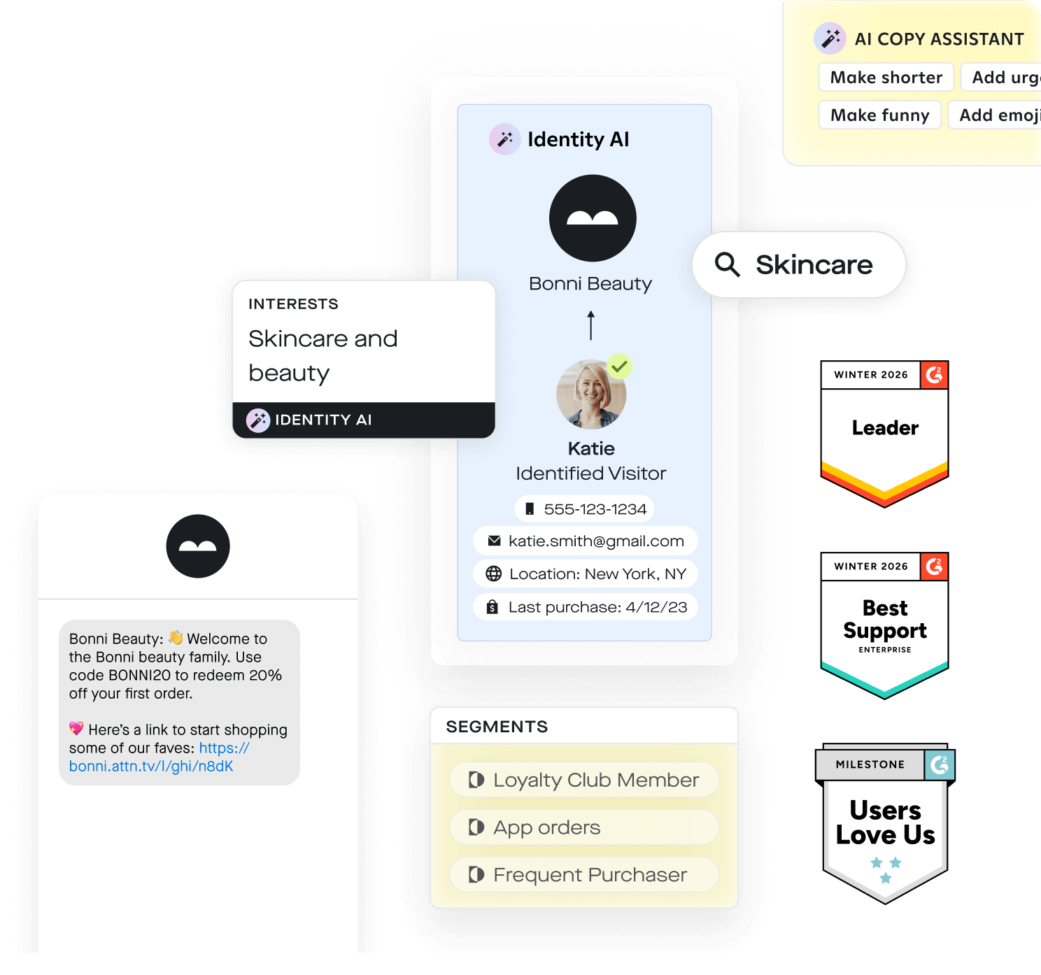 attentive UI, examples and awards