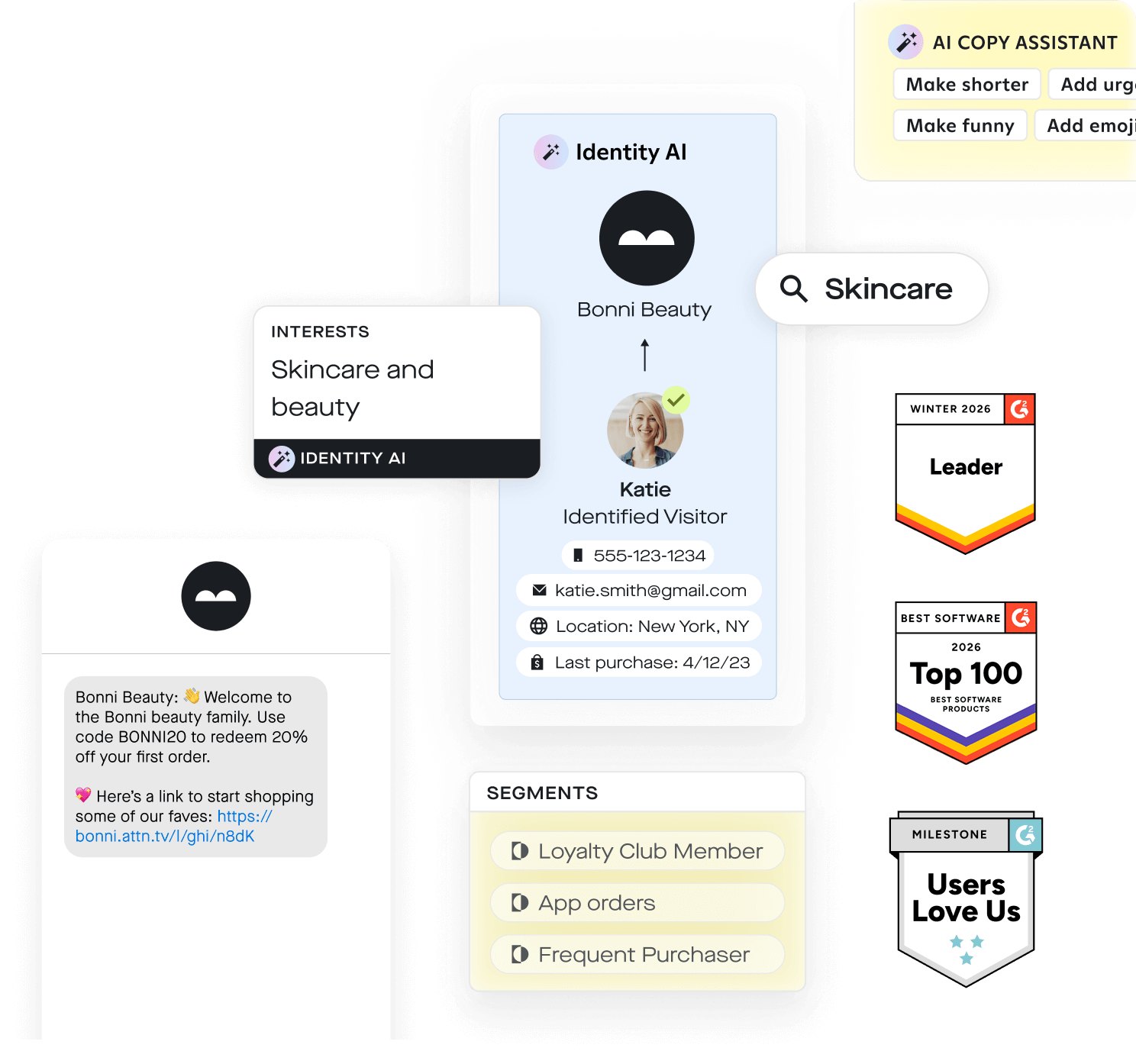 attentive UI, examples and awards
