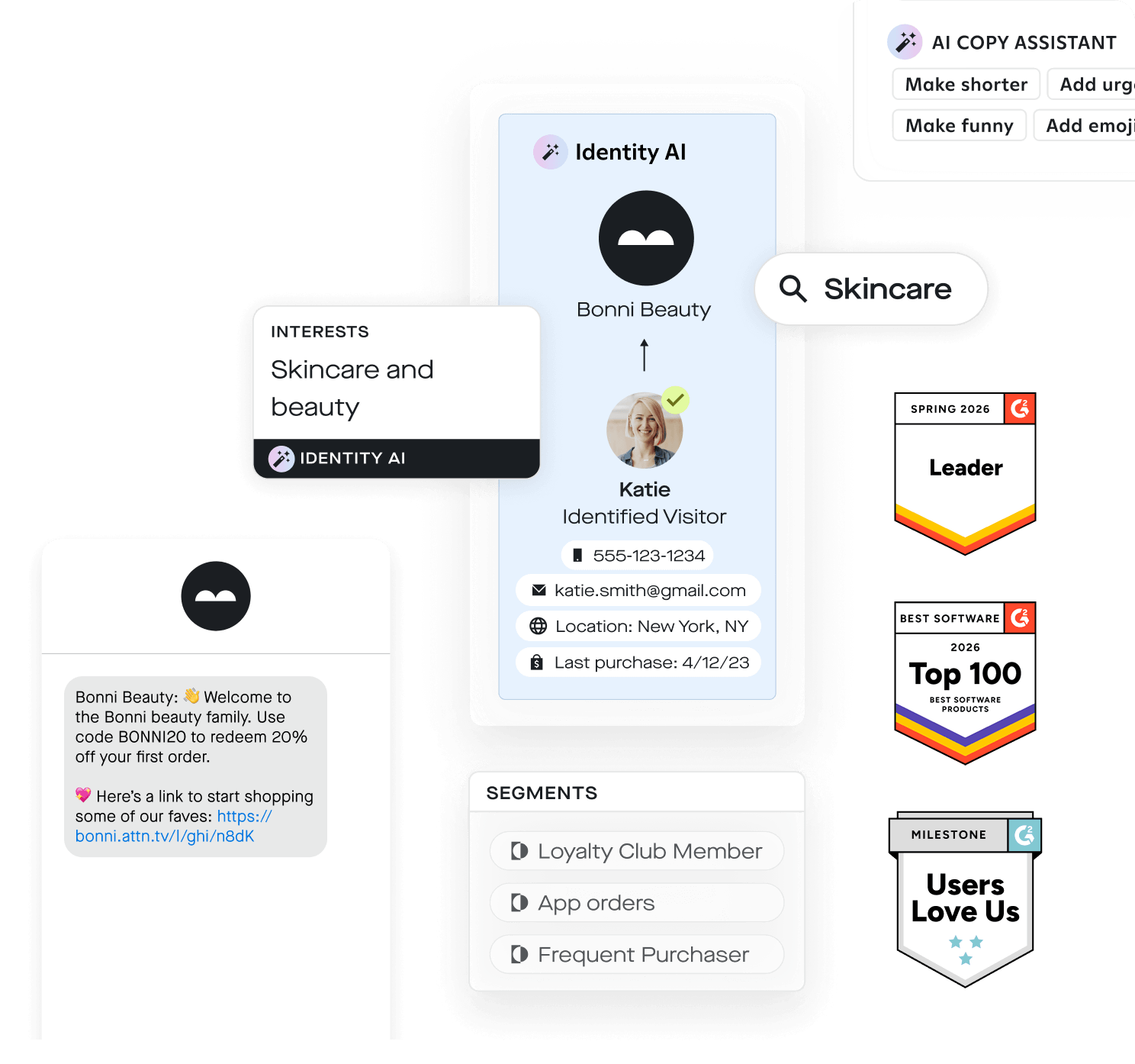 attentive UI, examples and awards