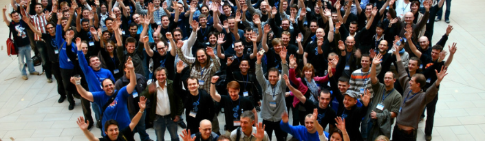 Community Event with People Raising Hands