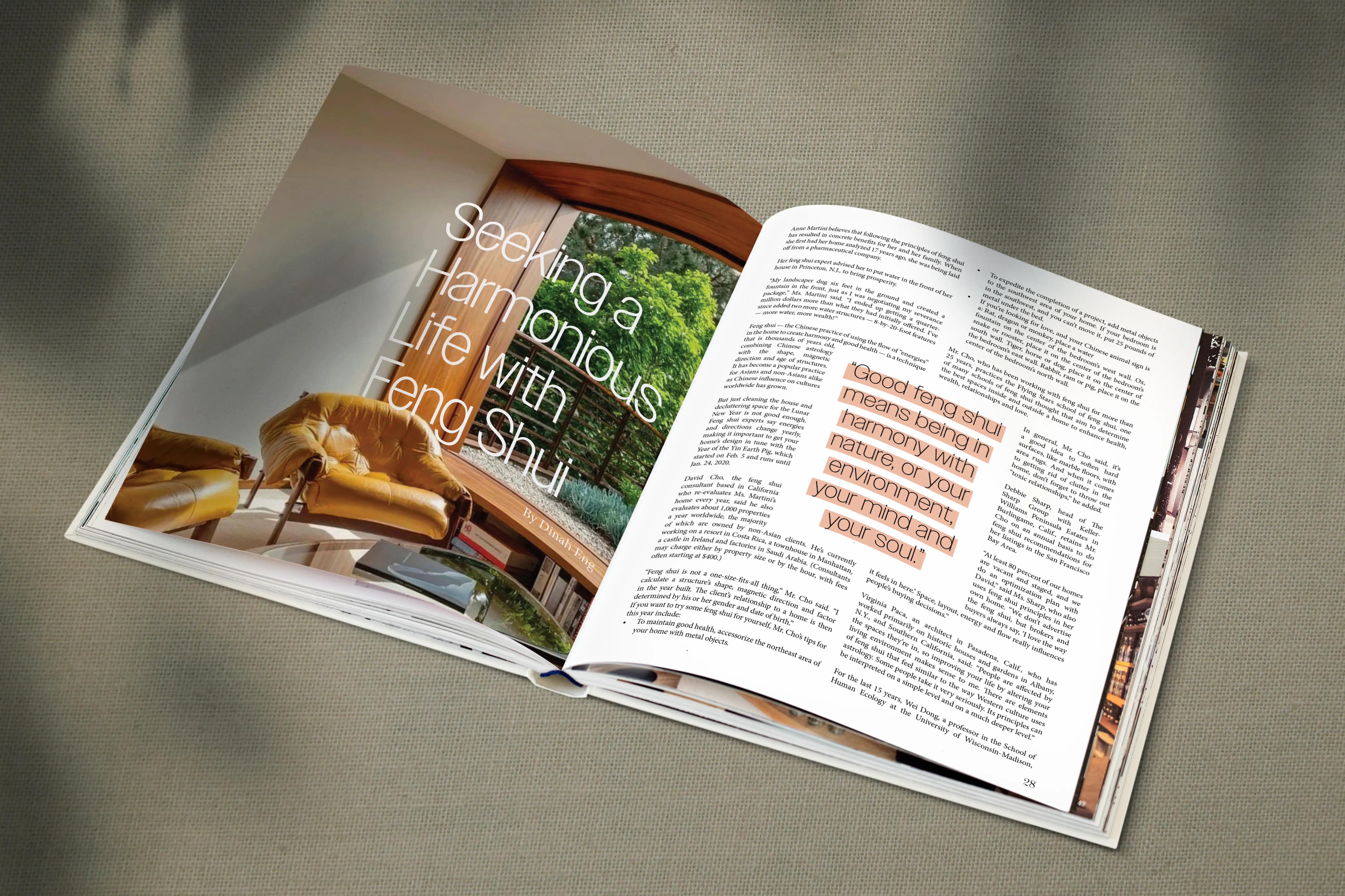 Arkitektur magazine mockup of feature article.