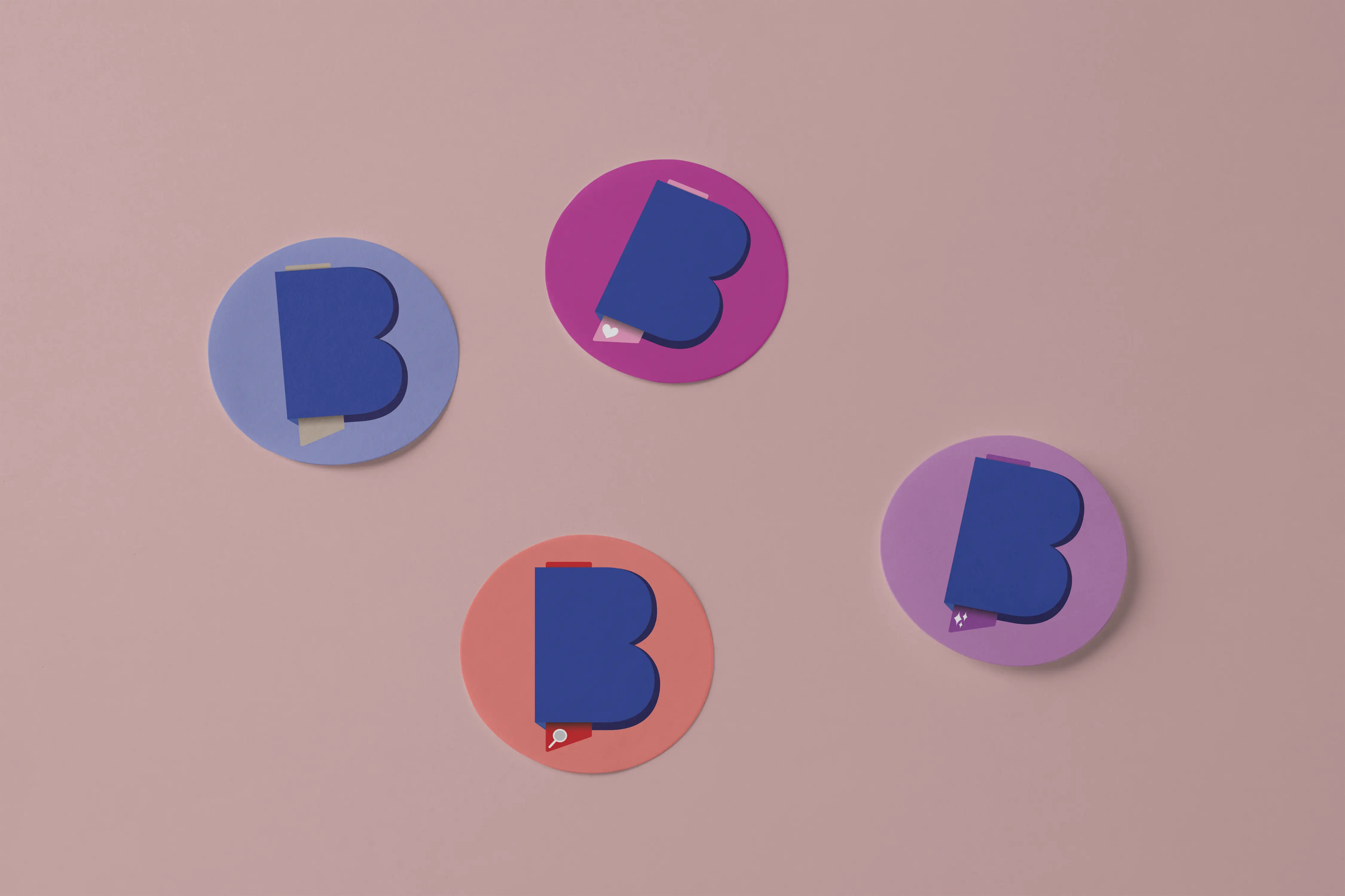 Sticker mockup of the BookMark logo.