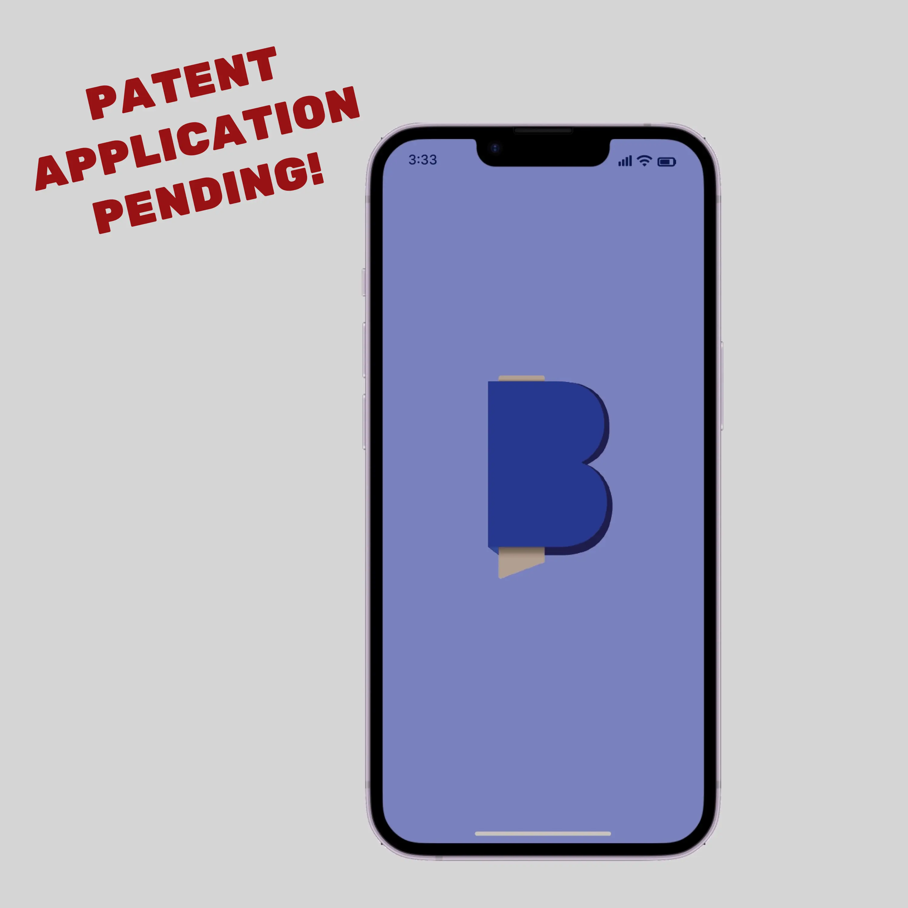 BookMark mockup with Patent Application Pending text.