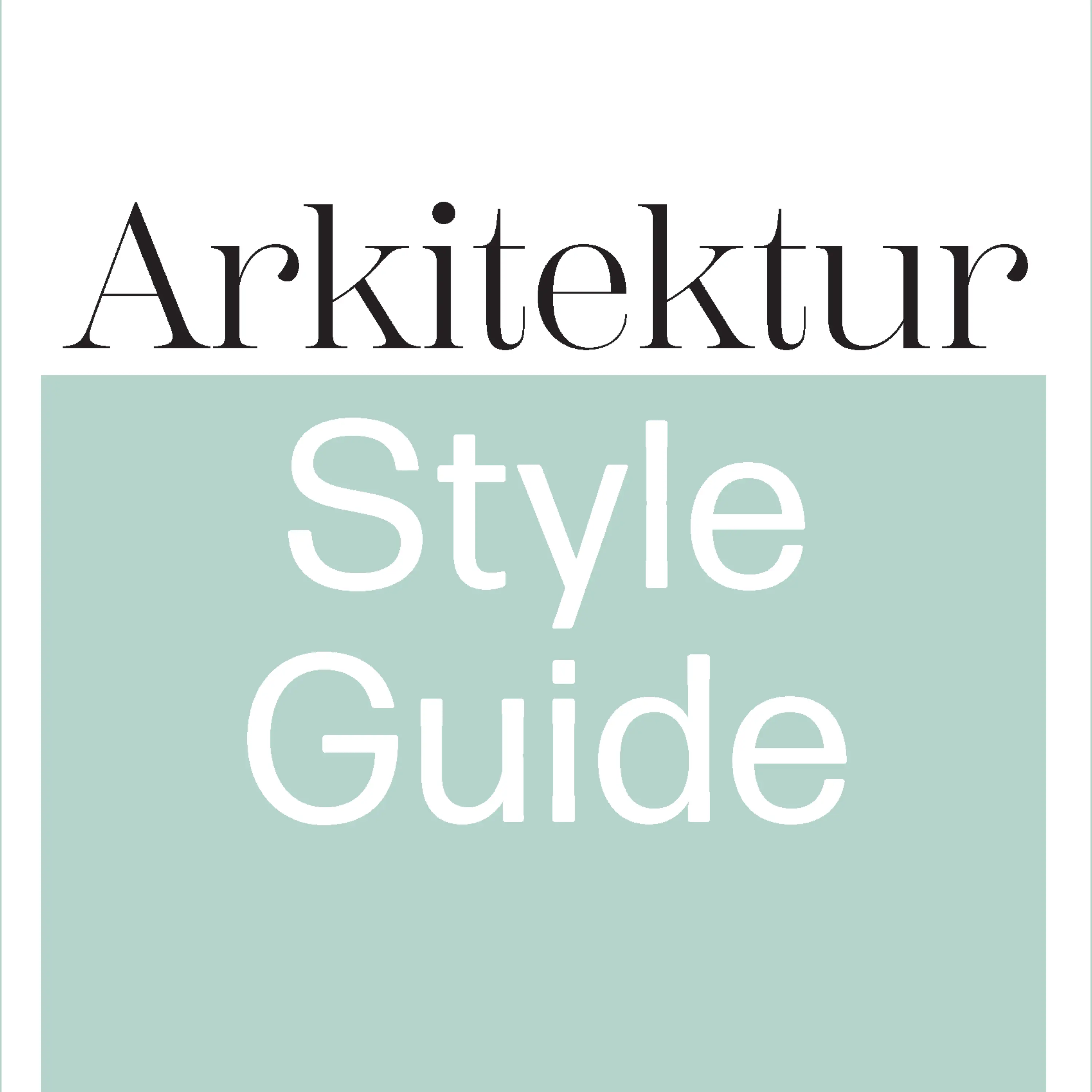 Arkitektur Style Guide cover.