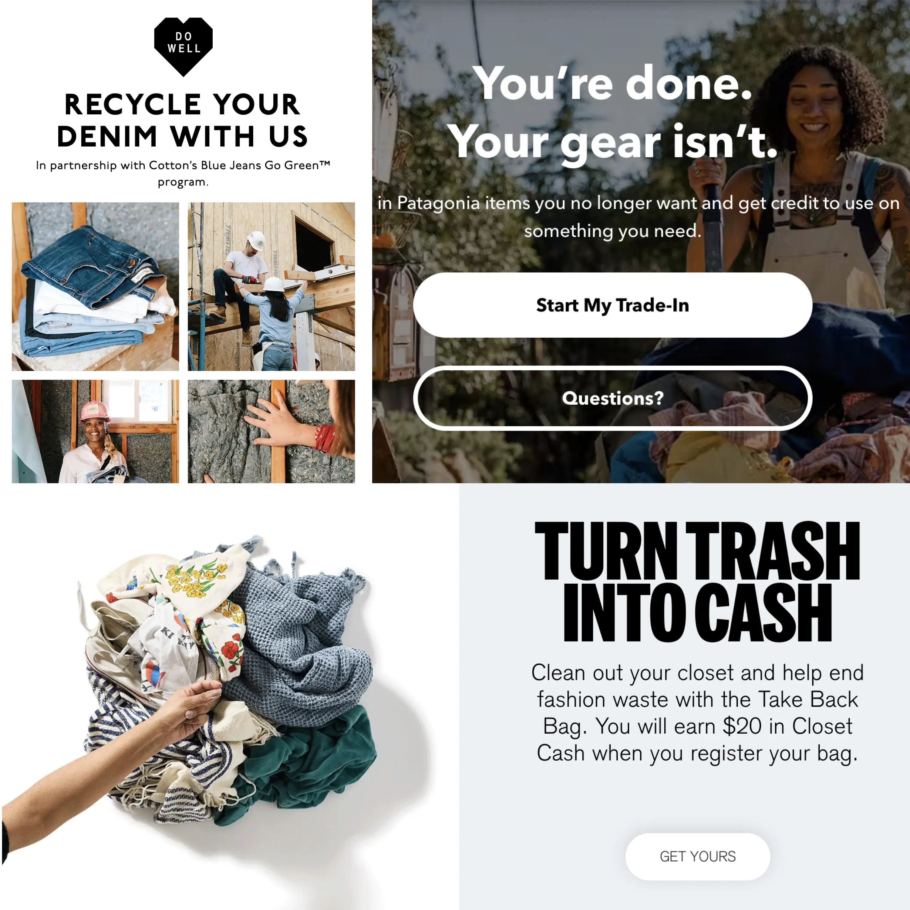 Image representing brands who offer recycling programs for clothing.