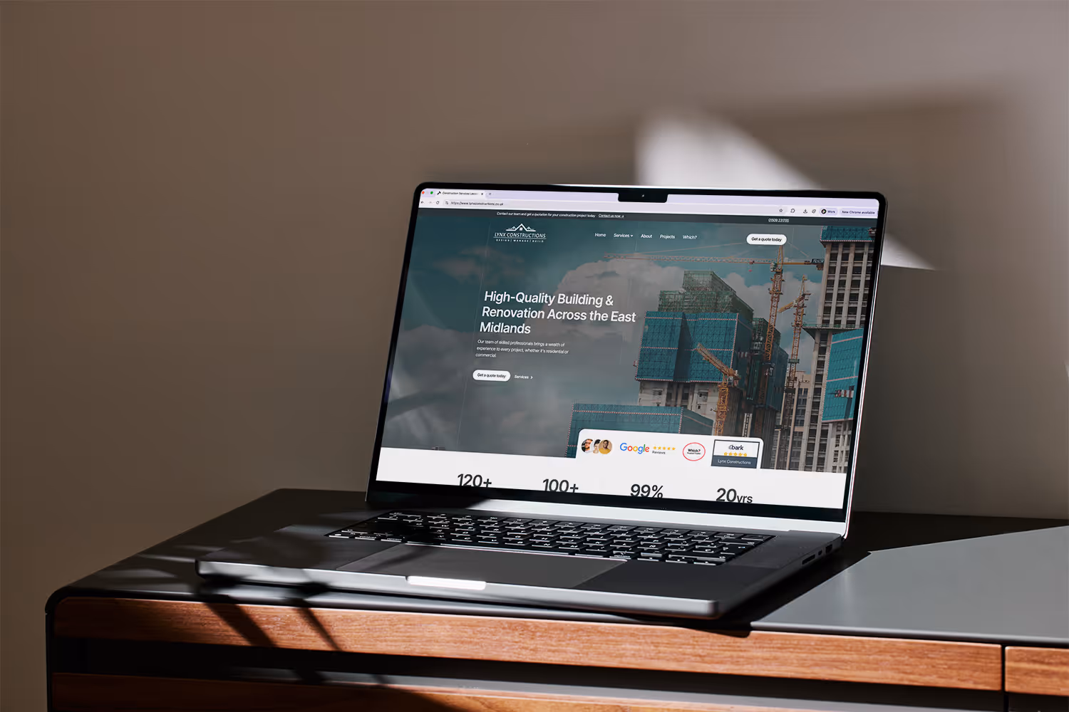 Bespoke Website Design for Lynx Constructions