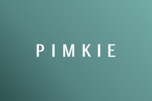 Pimkie logo in white on Marigold gradient background