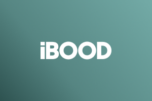 iBOOD logo in white on decorative Marigold gradient background
