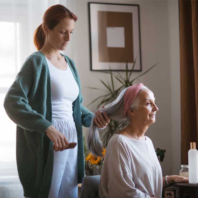 caregiver taking personal care