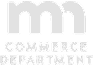 Logo with lowercase letters 'mn' above the words 'COMMERCE DEPARTMENT' in uppercase.
