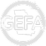 Black circular icon with white curved arrows surrounding the word GEFA in bold white letters.
