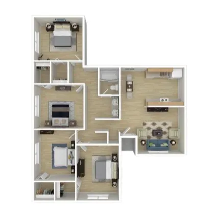 4x1 Flat layout