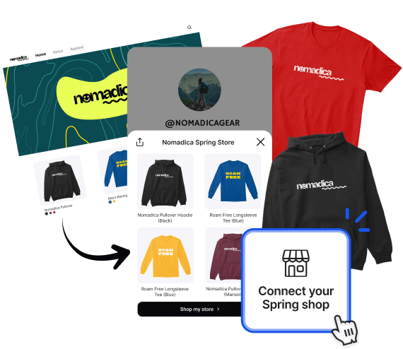 A stylized recreation of the Adobe Express software on Spring by Amaze showcasing drag and drop feature