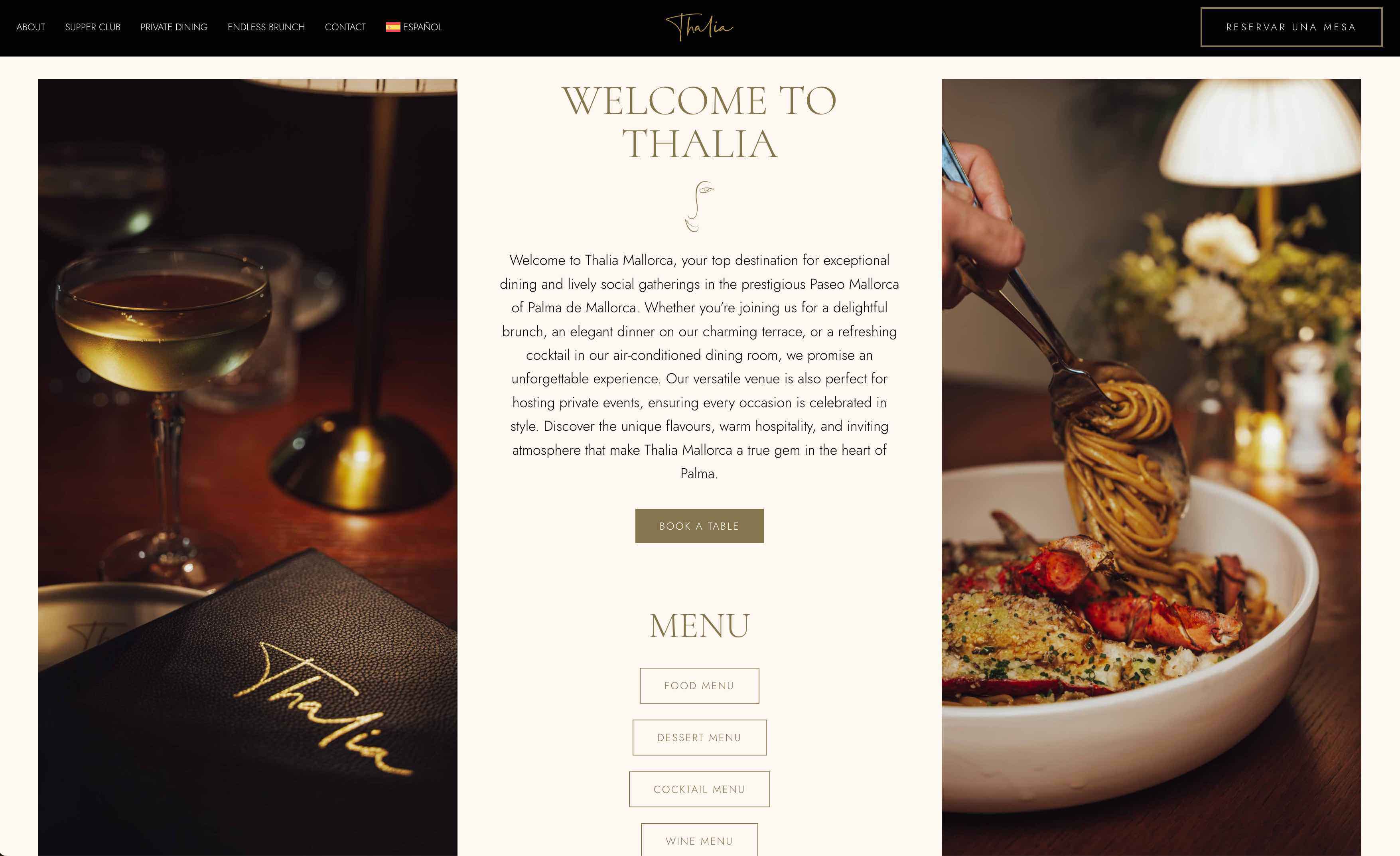 Restaurant website package design