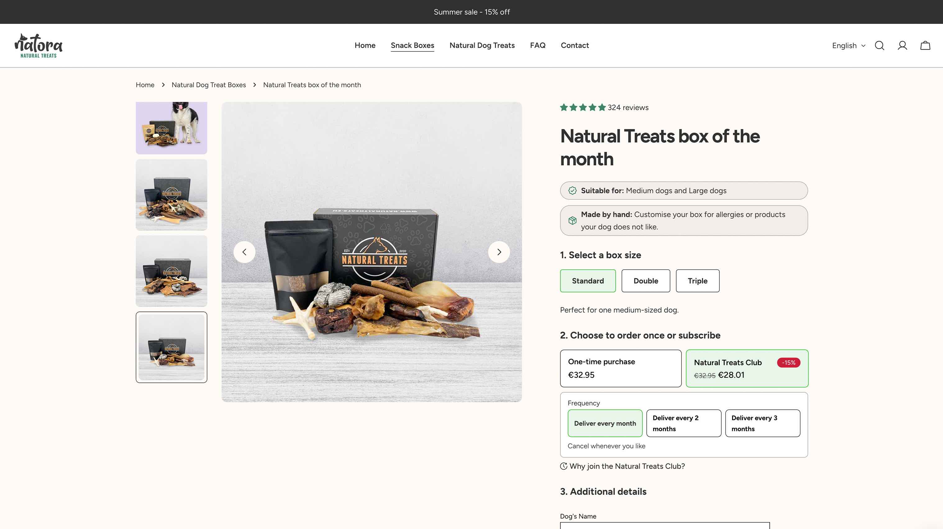 Ecommerce design for Natora