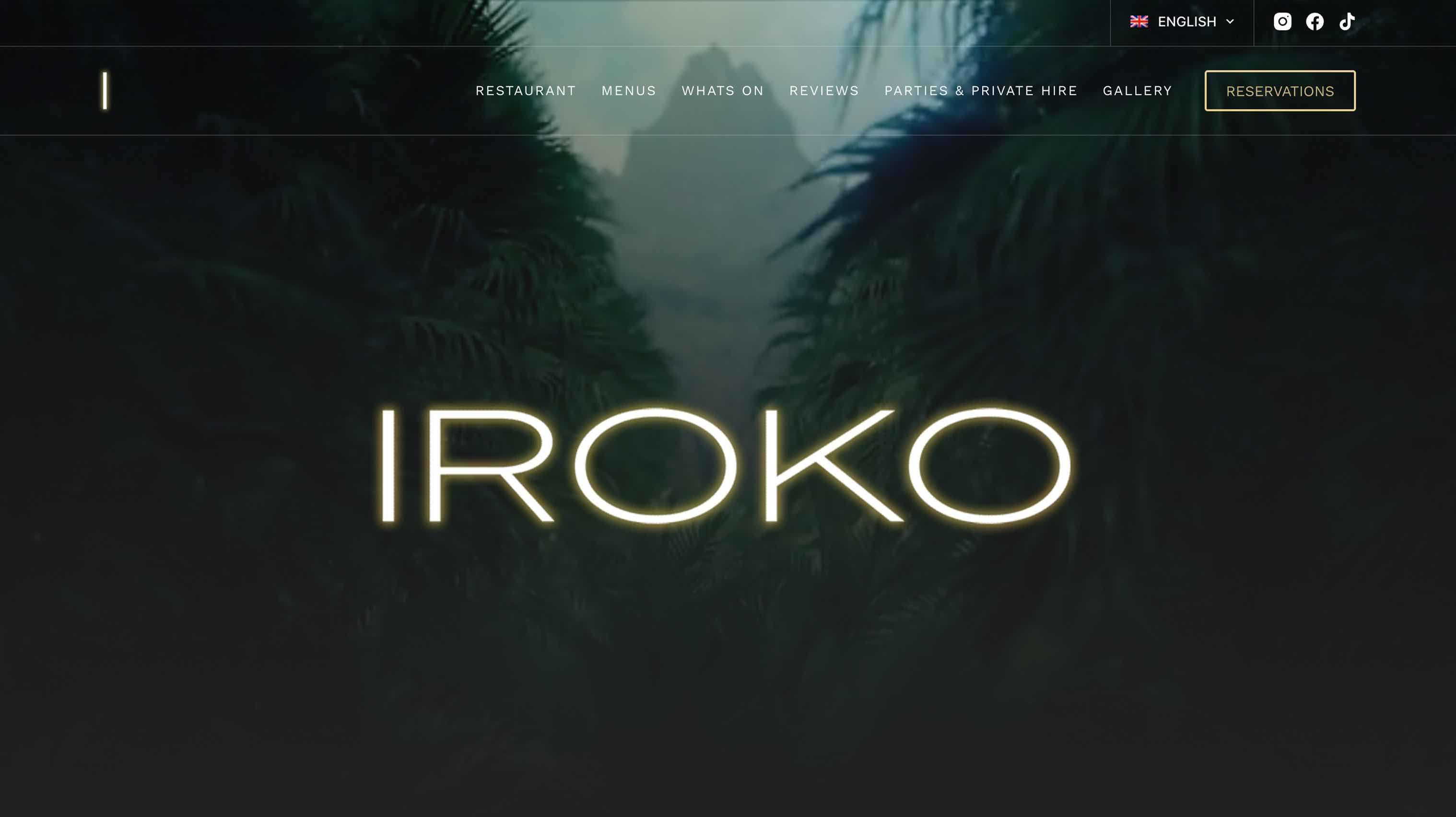 Web design and SEO for Iroko resturant